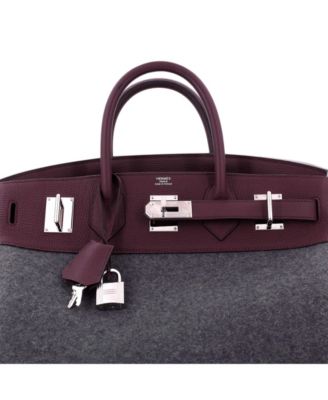 40 Go Team HAC Birkin Bag Felt and Togo with Palladium Hardware