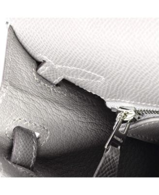 Kelly 25 Handbag Grey Epsom with Palladium Hardware