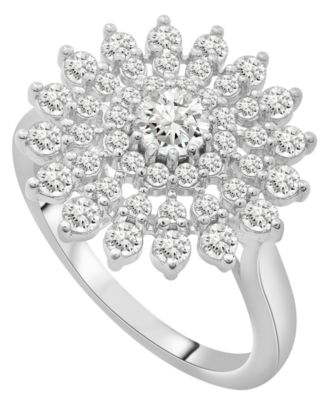Diamond Flower Cluster Ring (1 ct. t.w) in 14k Gold or 14k White Gold