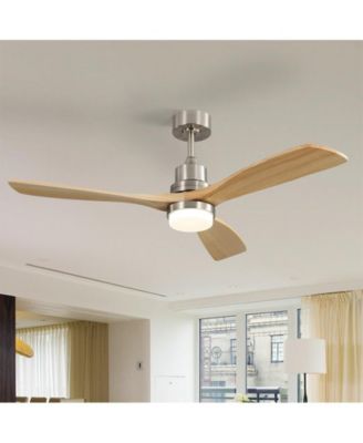52-inch Modern Minimalist Sand Nickel 3 Blades Ceiling Fan with 3 color Dimmable and Memory Function Light and Remote control