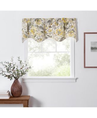 Regency Scallop Shaped 3" Rod Pocket Valances for Windows 50" x 15" Grey