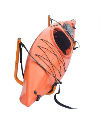 Kayak Storage Hooks - Set of 2 Wall-Mounted Hangers with 125lbs Capacity for Kayaks, Surfboards, Paddleboards, or Snowboards by (Orange)