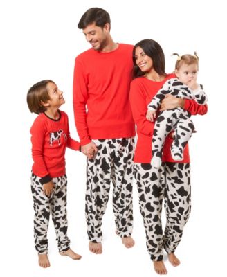 Kids Cotton Top and Fleece Pants Holiday Pajamas