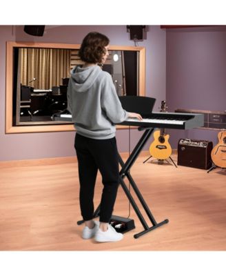 88-Key Semi-Weighted Digital Piano Set with Adjustable Stand and Triple Pedals