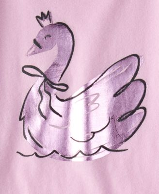 Girls' Toddler 2T-5T Long-Sleeve Metallic Graphic T-Shirt