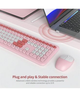 Slim Low-Noise Wireless Keyboard and Mouse Combo for Windows PC and Laptop