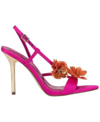 Women's Nivory Sequin Flowers Stiletto Sandals