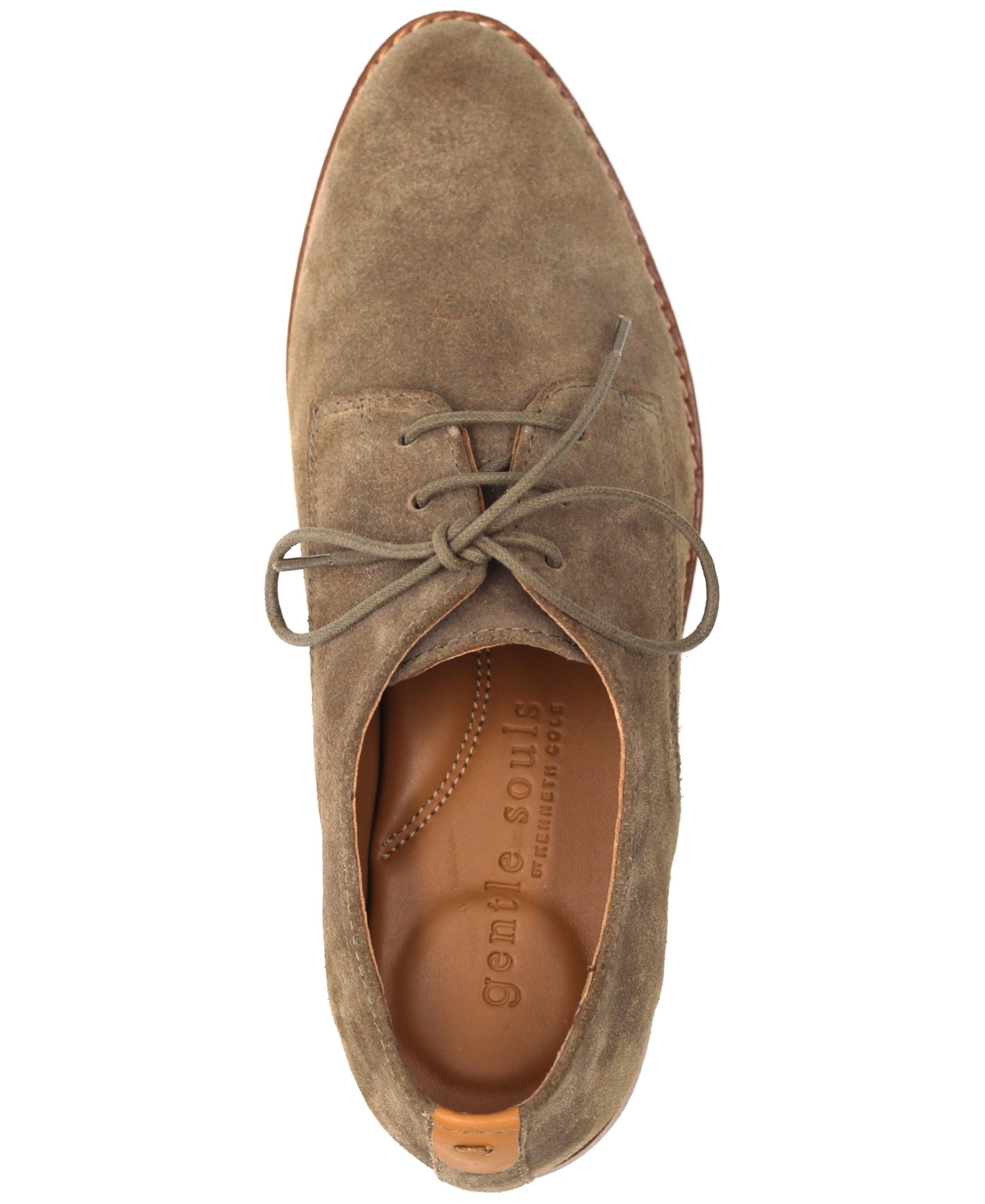 Gentle Souls Women's Aronson Almond Toe Suede Lace-up Oxford Shoes In Brown