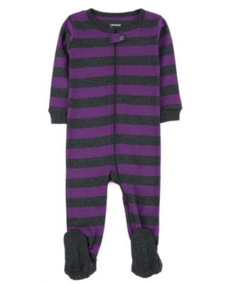Toddler Footed Cotton Striped Holiday Pajamas