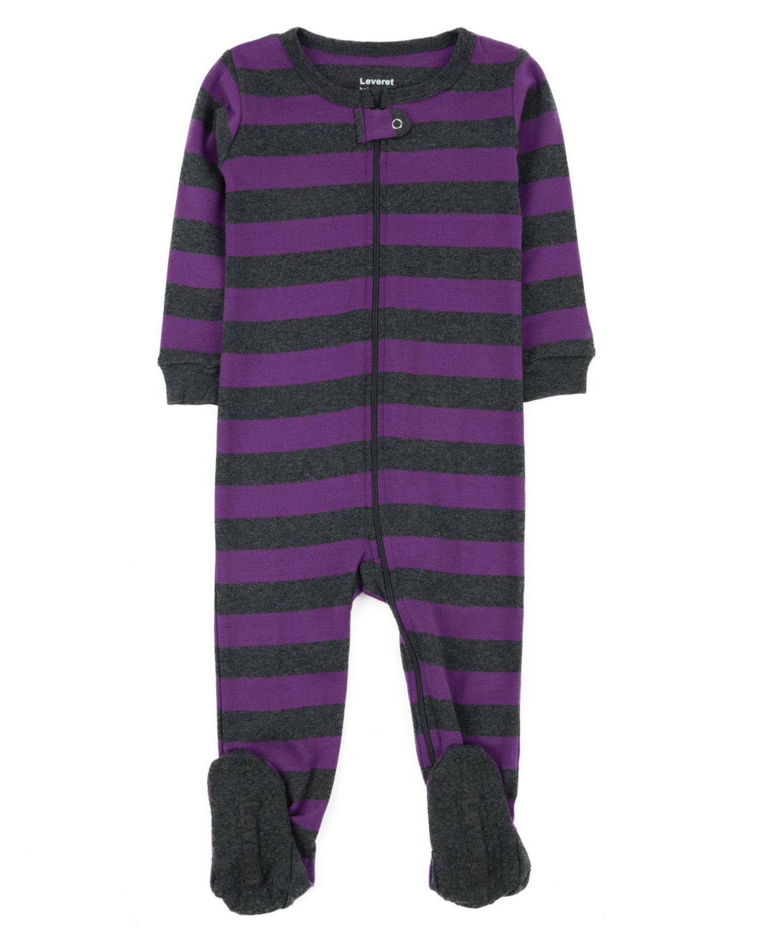 Toddler Footed Cotton Striped Holiday Pajamas