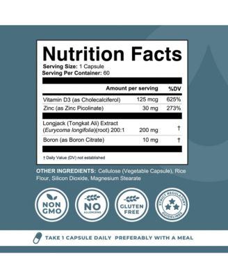 Boron Supplement For Men With Tongkat Ali, 60ct