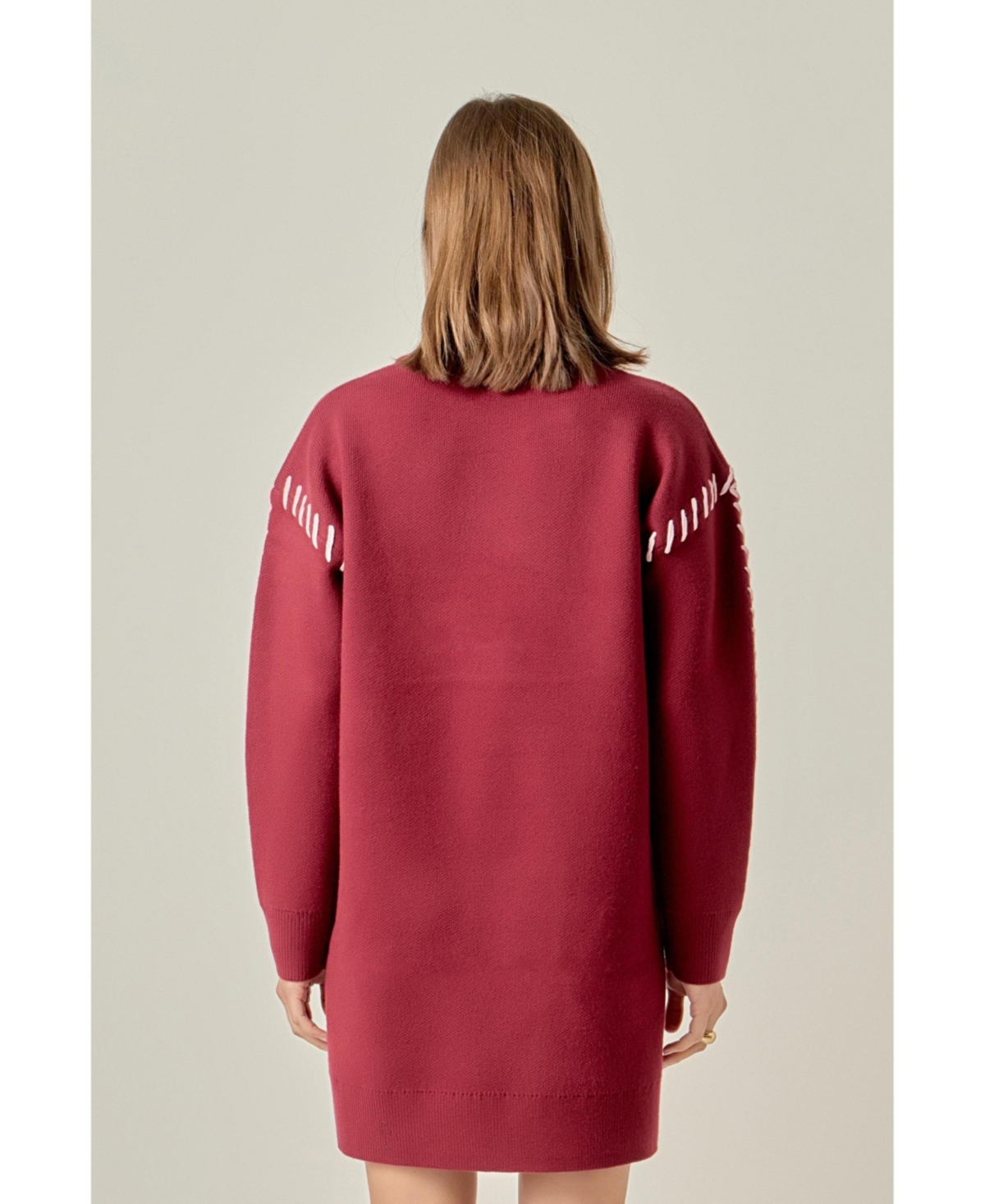 Women's Whip Stitched Knit Mini Dress