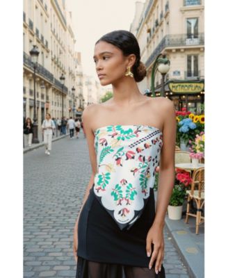 Double Sided Silk Scarf Floral Parade