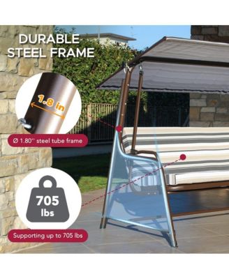 4-Seat Luxury Swing and Bed with Elastic Metal Mesh Seat