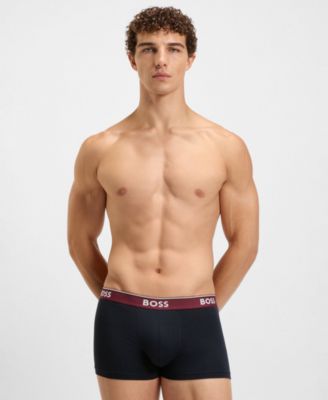 Hugo Boss Men's 3-Pack Power Logo Waistband Trunk Underwear