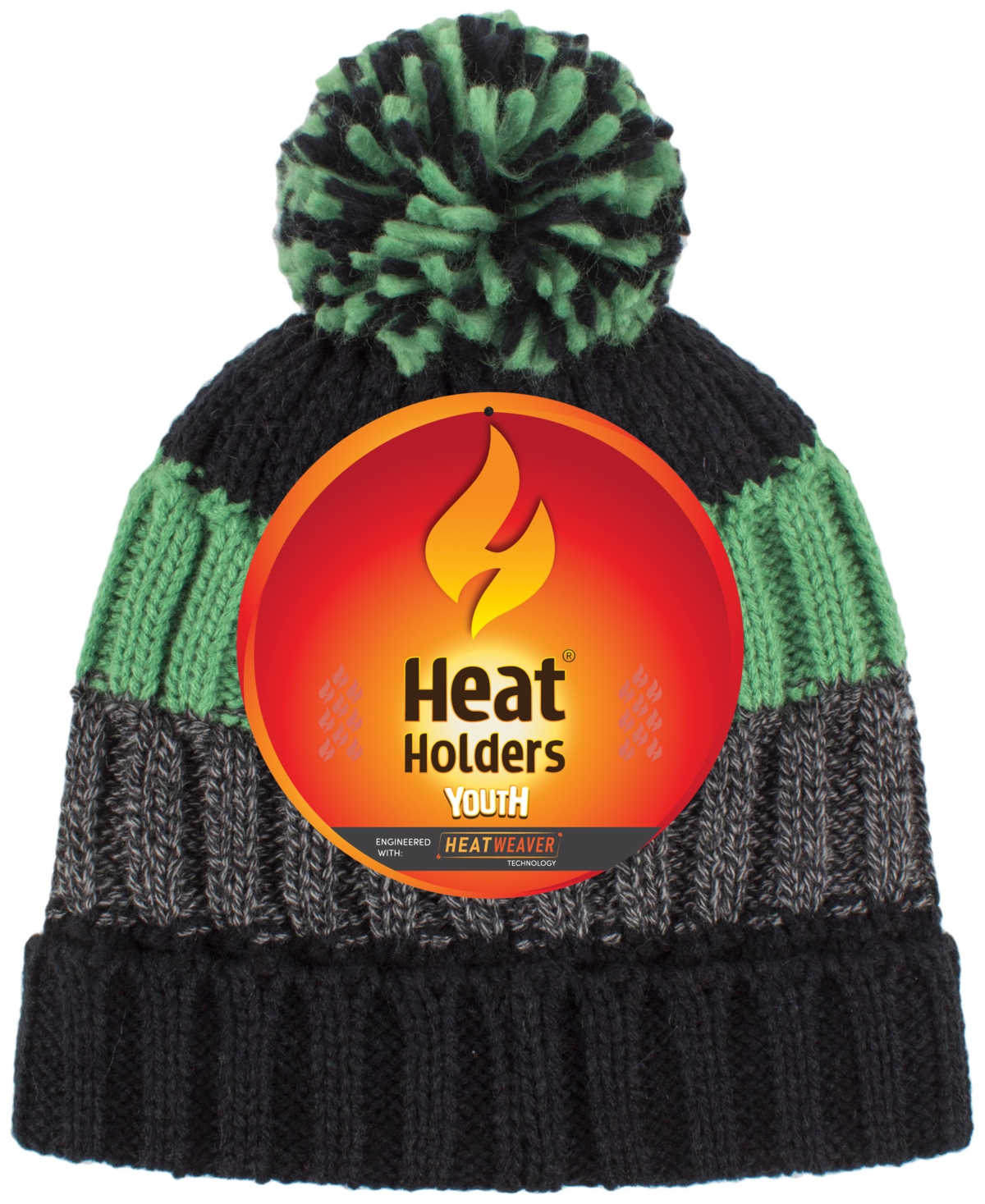 Heat Holders Boys 8-16 Transverse Hat In Green