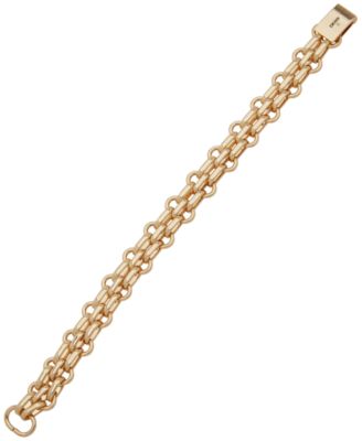 DKNY - Gold-Tone Thick Drama Chained Flex Bracelet