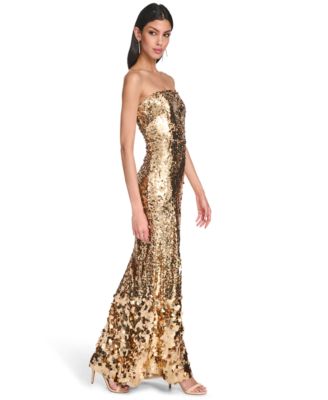 Women's Sequin Embellished Strapless Dress