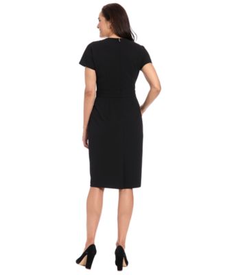 Petite Short-Sleeve Sheath Dress