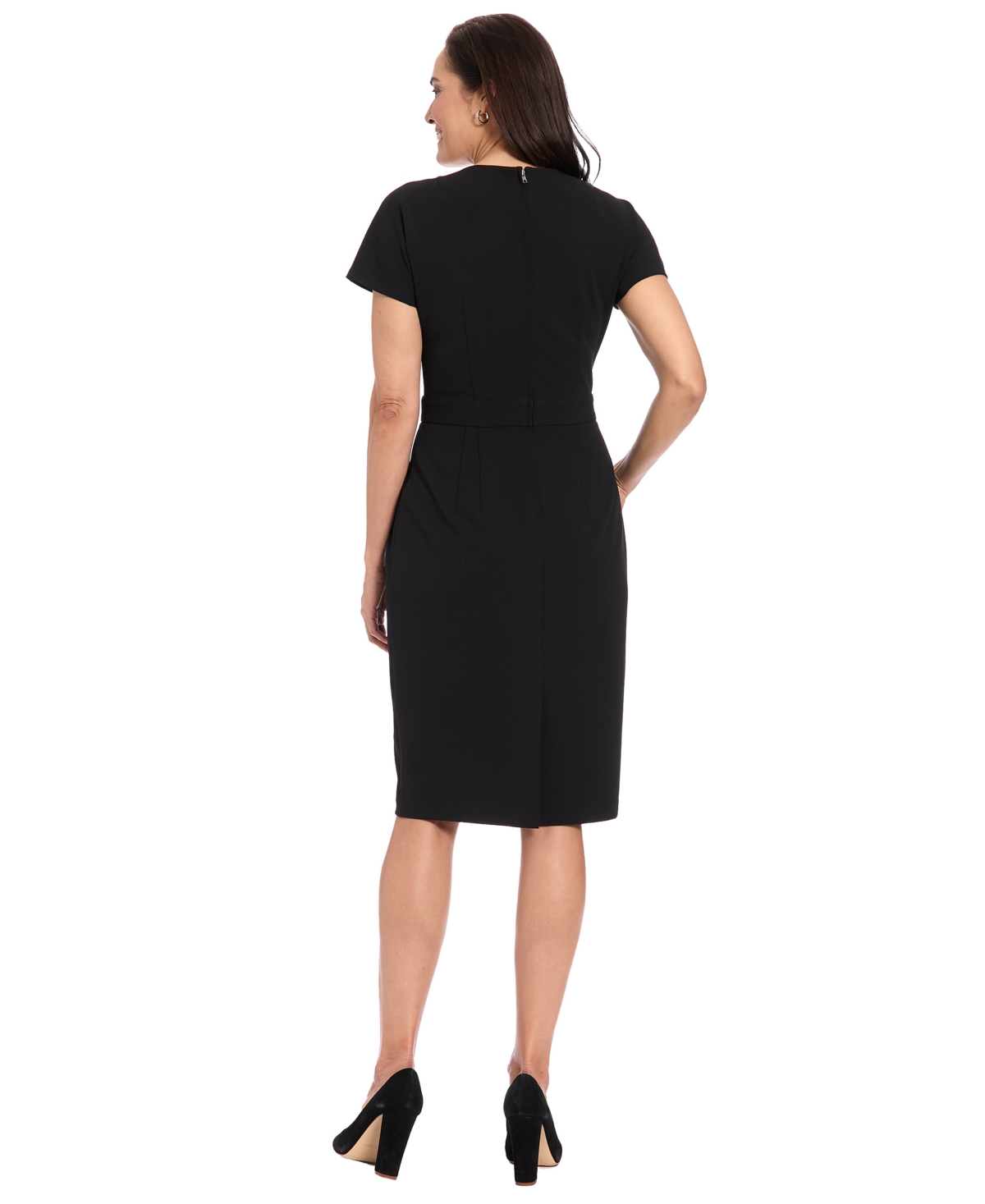 London Times Petite Short-Sleeve Sheath Dress