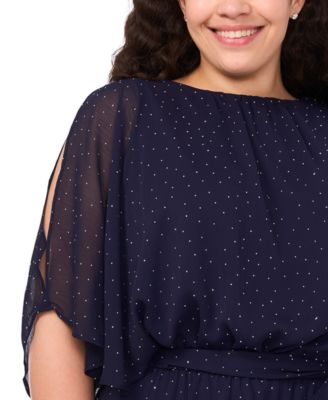 Plus Size Rhinestone Overlay Boat Neck Jumpsuit