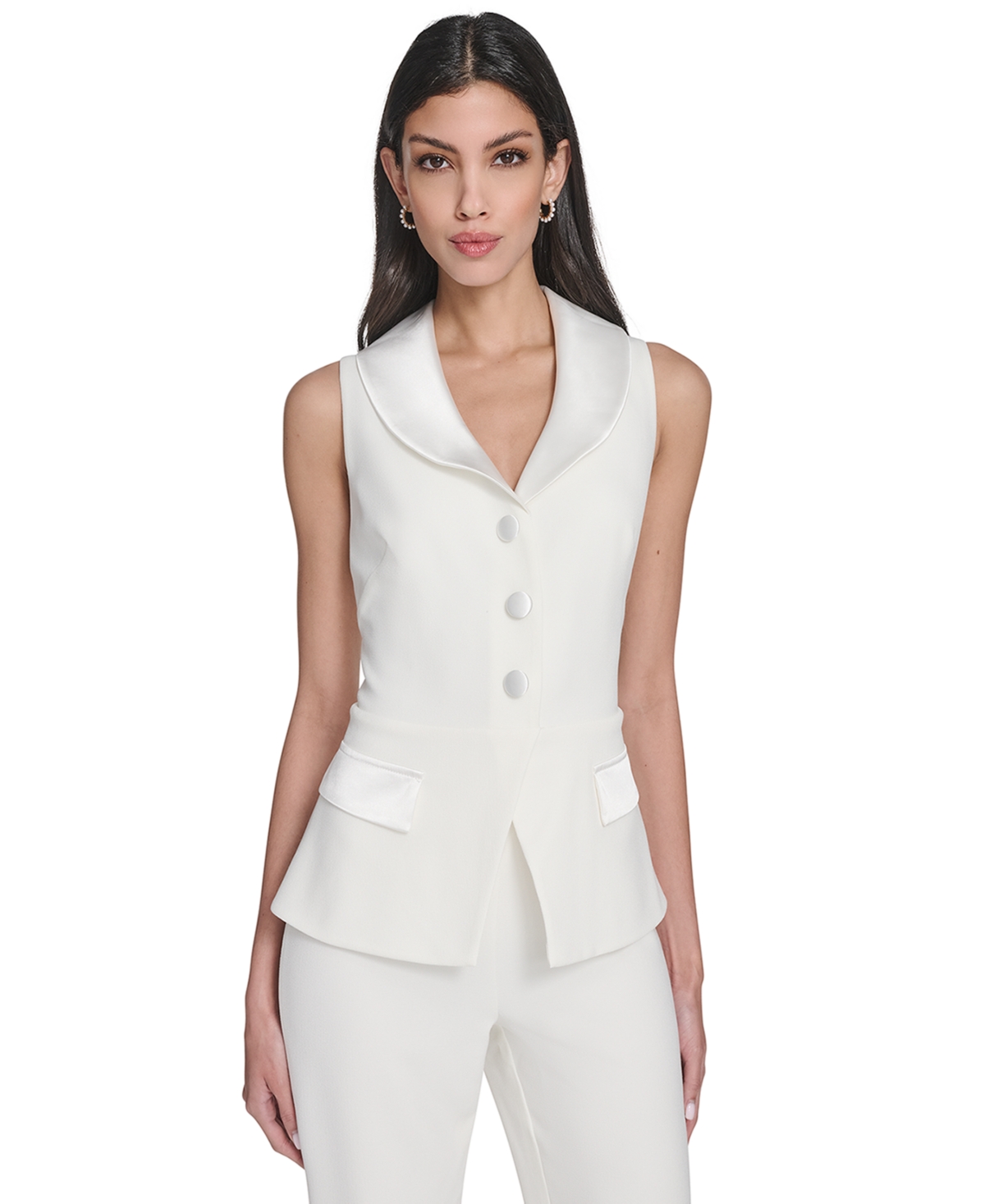 Eliza J Women's V-neck Peplum Jumpsuit In White