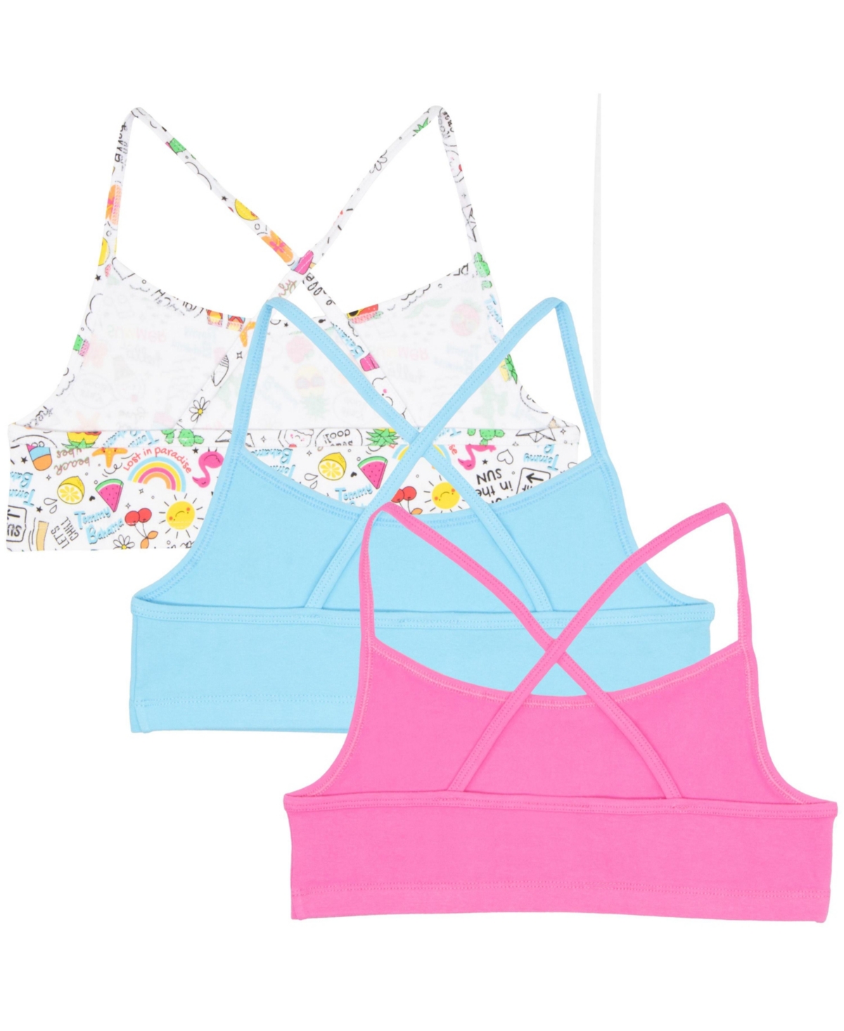 Tommy Bahama Big Girls Crossback Bralette 3 Pack Bralette
