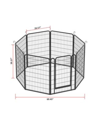 39.37 in. H Dog Fence Pet Exercise Pen for Outdoor Indoor and 8 Panels Heavy Duty Metal Playpen with door