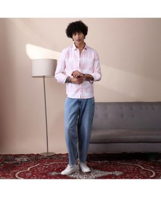 Men's Rose Pink & Daisy White Velobrush-Tactile Shirt