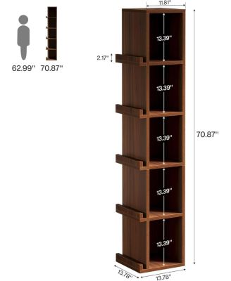 70.9-Inch Tall Narrow Kitchen Pantry, 5-Tier Slim Storage Cabinet with Side Organizers