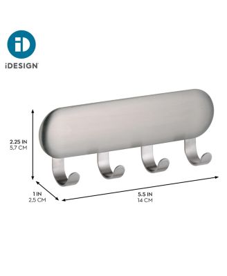 Self-Adhesive Key Rack with 4 Hooks - Set of 4 - Brushed