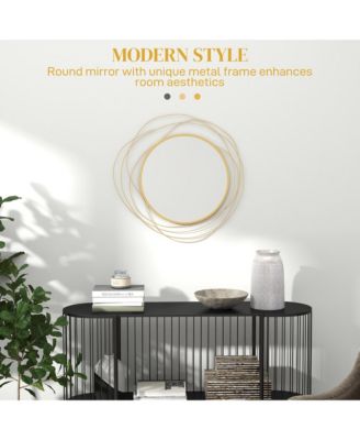 Metal Wall Art 25.6" in Round Wall Mirror,