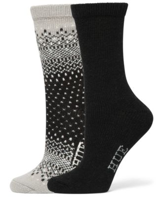 Hue - Women's 2-Pack Ombre Fair Isle Crew Socks
