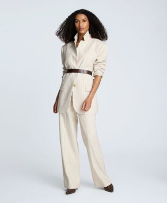 Women's Pinstripe High Rise Wide Leg Trouser