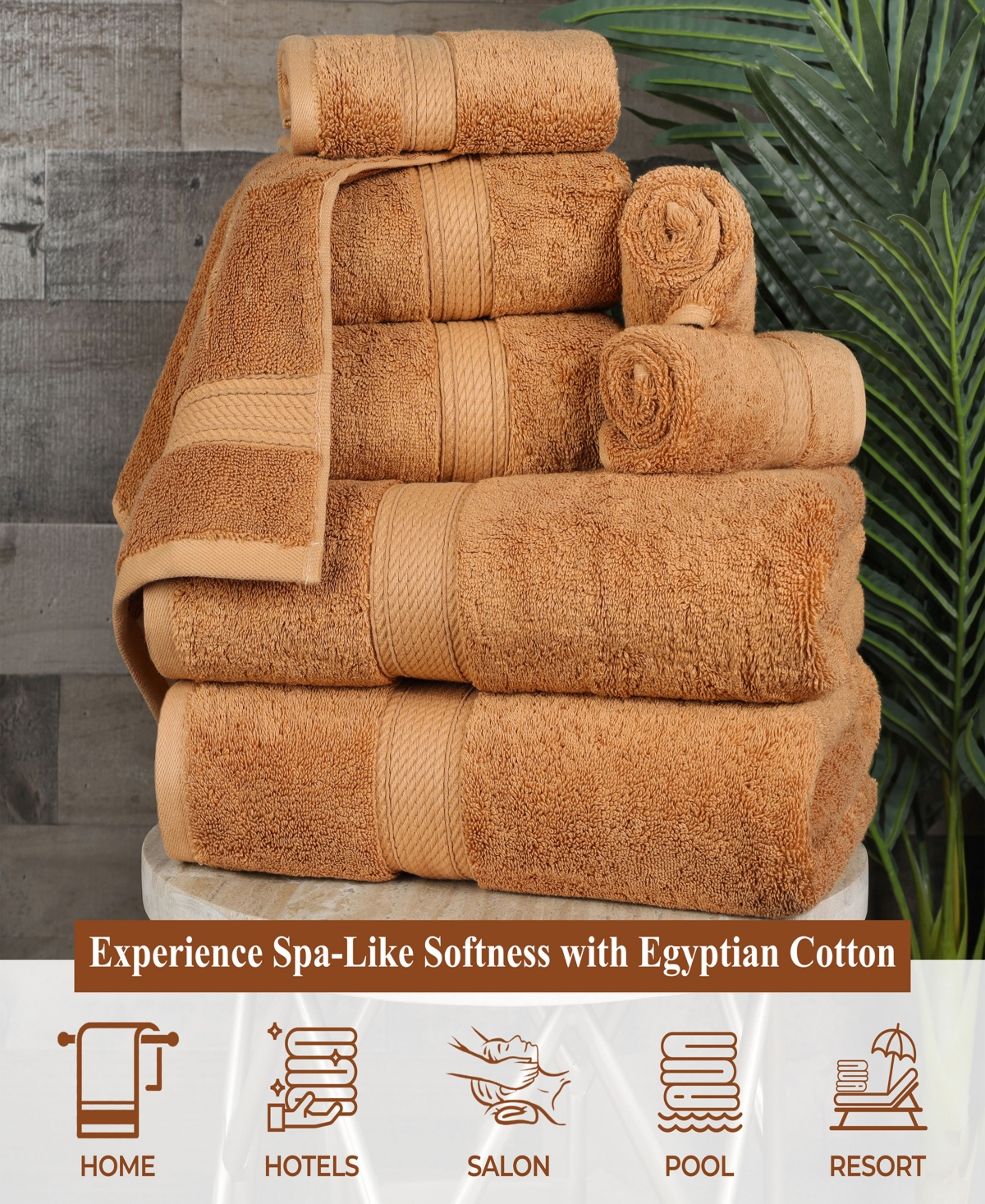 Superior Egyptian Cotton 9-pc. Towel Set In Brown