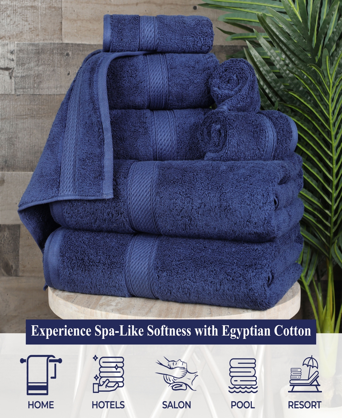 Superior Egyptian Cotton 8-pc. Towel Set In Blue