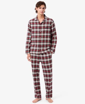 Lacoste - Men's 2-Piece Flannel Crewneck Top and Pajama Set