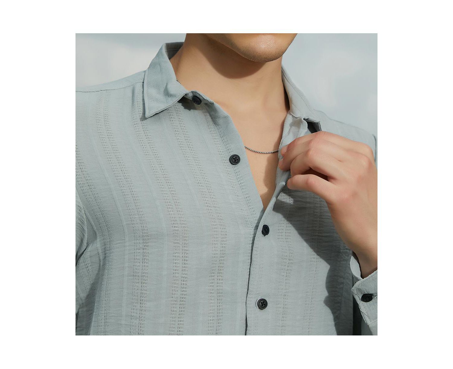 Men's Cloud Grey Trough-Tactile Shirt
