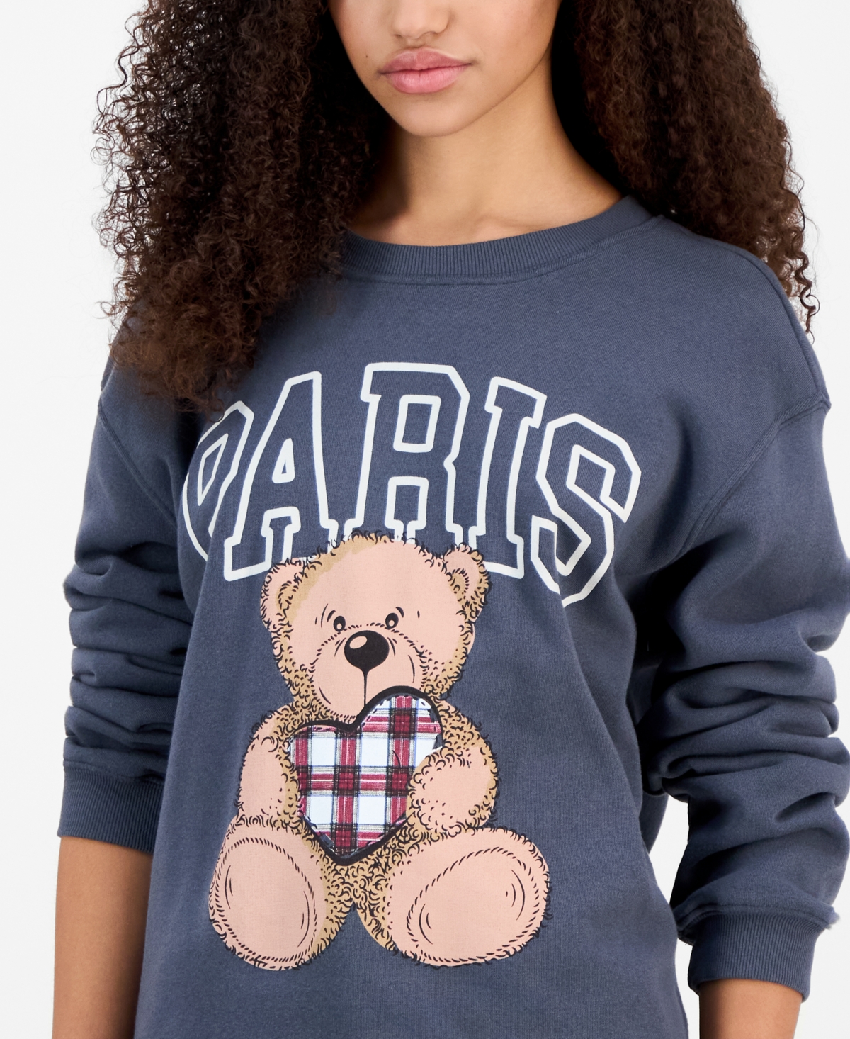Grayson Threads, The Label Juniors' Paris Bear Fleece Sweatshirt