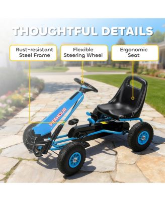 Go Kart for Kids, Pedal Go Cart with Adjustable Seat, EVA Wheels,