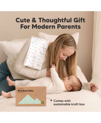 6pk Shea Baby Burp Cloths for Baby Boys and Girls, Burping Cloths for Babies, Newborn