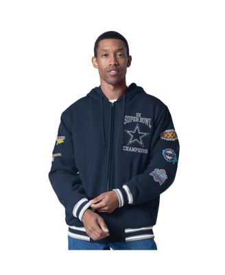 G-III Sports by Carl Banks - Men's Navy Dallas Cowboys Power Forward Commemorative Fleece Full-Zip Hoodie
