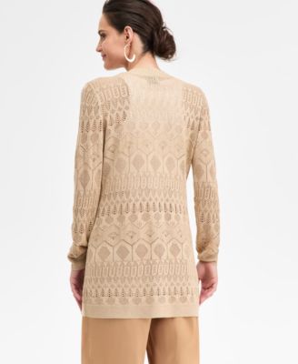 Women's Pointelle Open-Front Cardigan, Macy's Exclusive