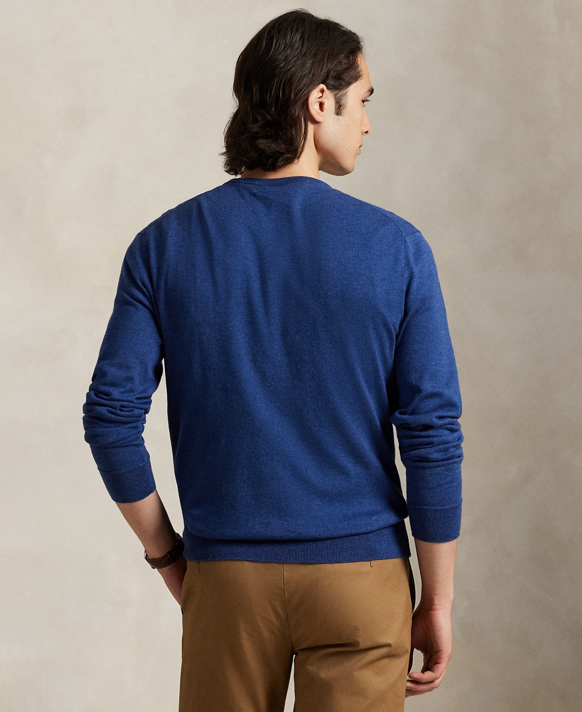 Polo Ralph Lauren Men's Cotton V-neck Sweater In Blue