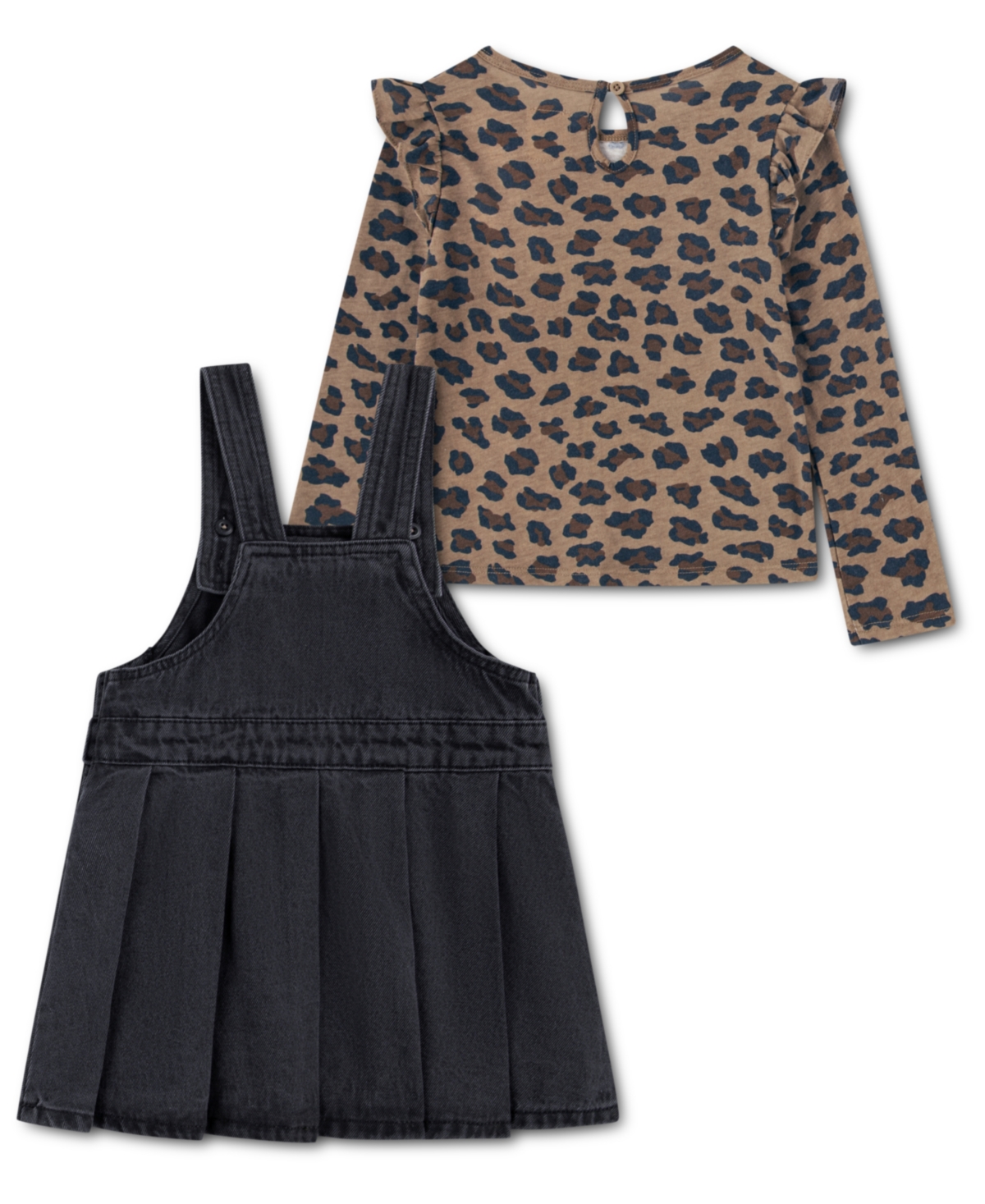 Levi's Girls Toddler 2t-4t 2-piece Leopard-printed Top And Pleated Skirtall Set In Multi
