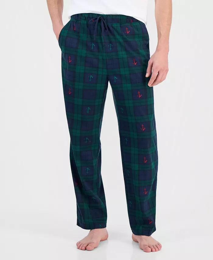 Men's Fleece Plaid Drawstring Pajama Pants - thumbnail 2