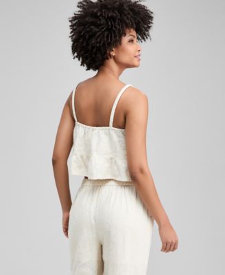 Women's Cotton Floral Jacquard Tank, Macy's Exclusive