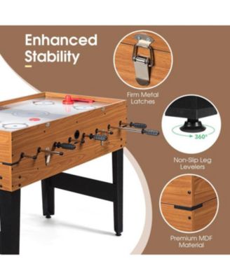 48 Inch 3-In-1 Multi Combo Game Table with Soccer for Game Rooms