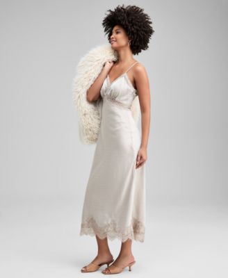 Women's Embellished Satin Slip Dress, Macy's Exclusive