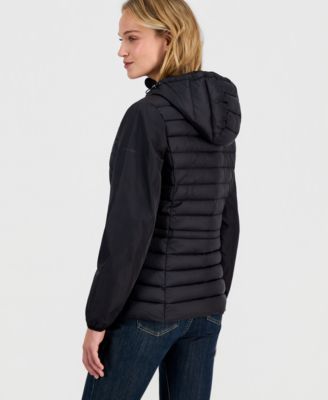 Women's Mixed-Media Packable Coat